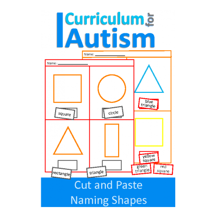 Cut and Paste Naming Shapes Worksheets